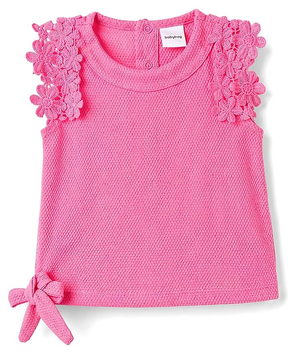 Babyhug Cotton Knit Top with Knot Detailing Pink 6-9 Months