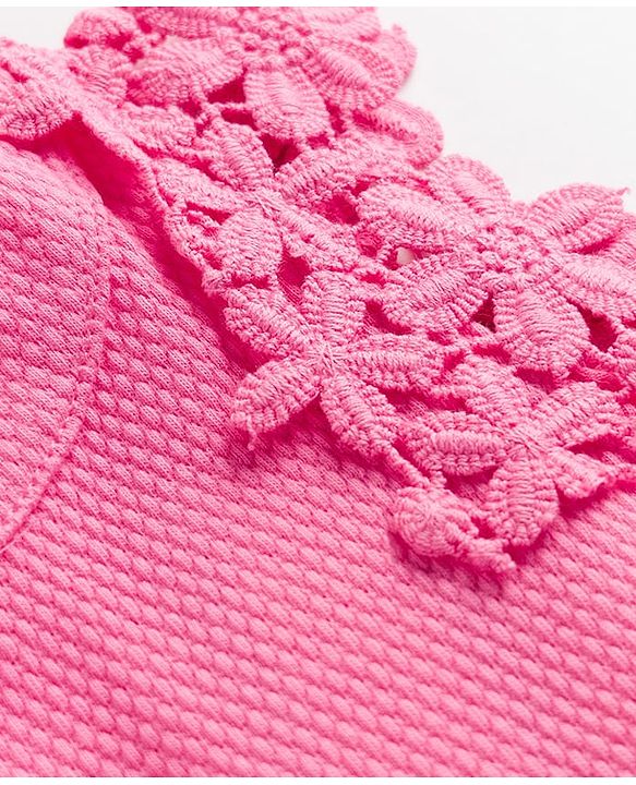 Babyhug Cotton Knit Top with Knot Detailing Pink 6-9 Months