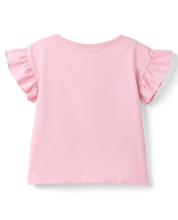 Babyhug Single Jersey Knit Half Sleeves Top & Shorts Set with Floral Print - Pink