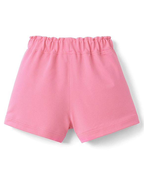 Babyhug Single Jersey Knit Half Sleeves Top & Shorts Set with Floral Print - Pink