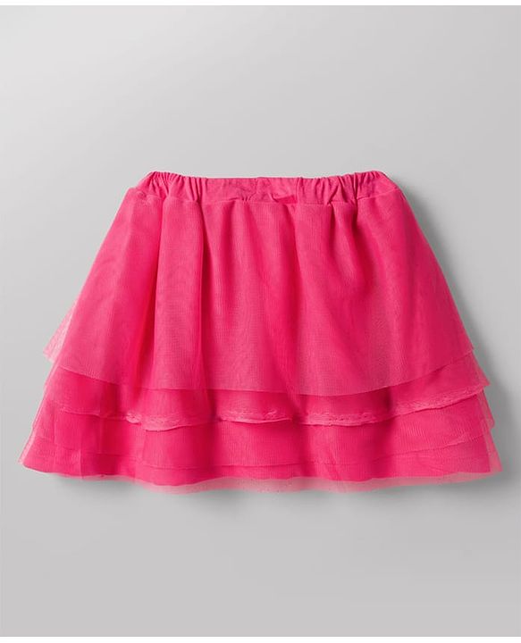 Babyhug Single Jersey Knit Half Sleeves Top & Skirt Set With Heart Print - White & Pink