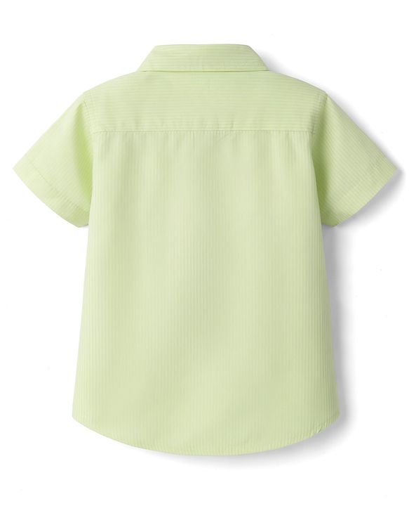 Babyhug Cotton Woven Half Sleeves Striped Shirt - Green