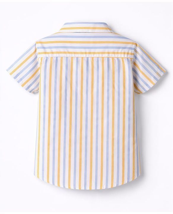 Babyhug Cotton Woven Half Sleeves Striped Shirt - Multicolor