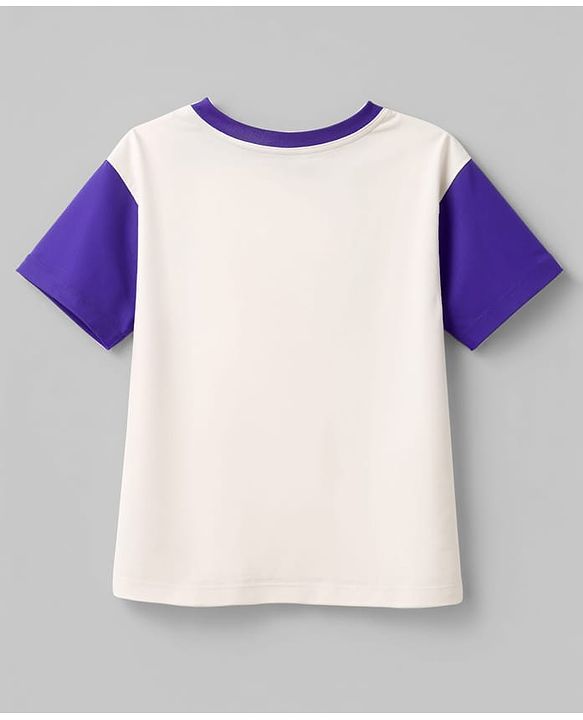 Pine Kids Cotton Knit T-Shirts Half Sleeves Round Neck Graphic Print White 4-5 Years
