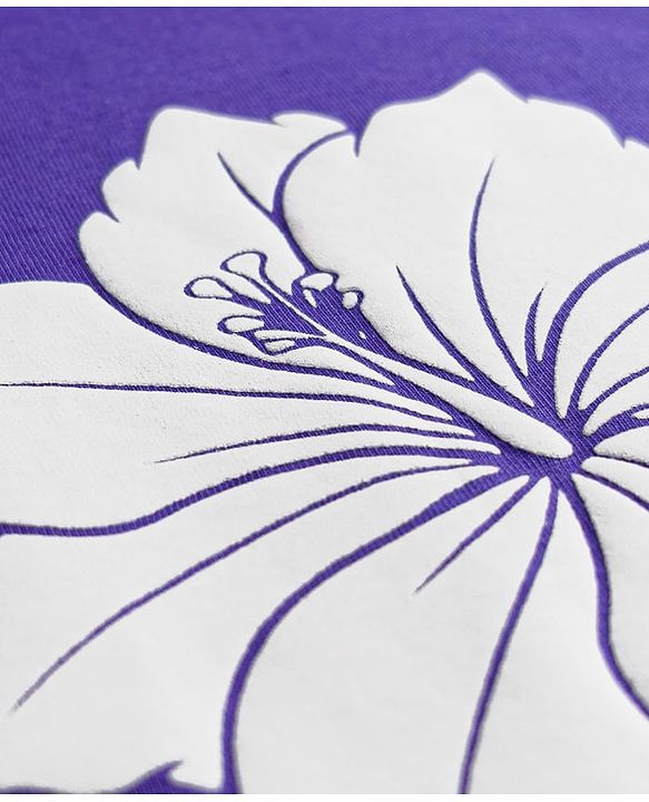 Pine Kids Cotton Knit T-Shirts with Floral Print Purple 4-5 Years