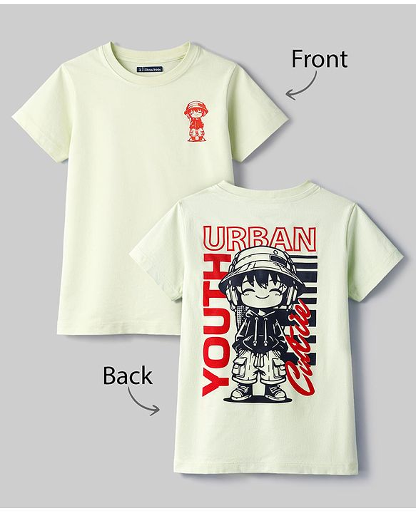 Pine Kids Cotton Knit T-Shirts Half Sleeves Round Neck White 4-5 Years