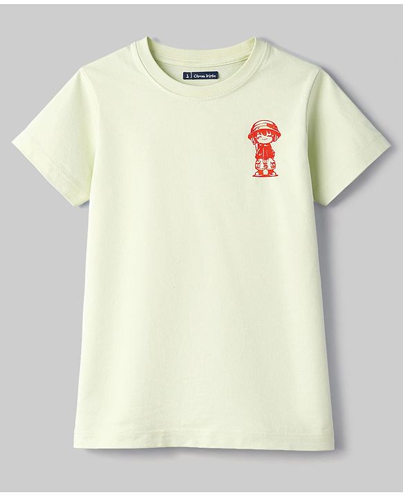 Pine Kids Cotton Knit T-Shirts Half Sleeves Round Neck White 4-5 Years