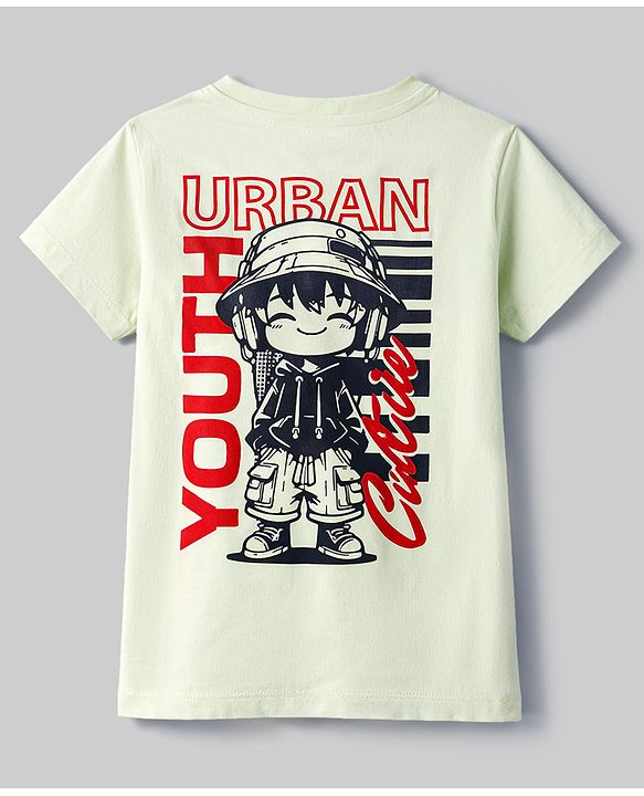 Pine Kids Cotton Knit T-Shirts Half Sleeves Round Neck White 4-5 Years