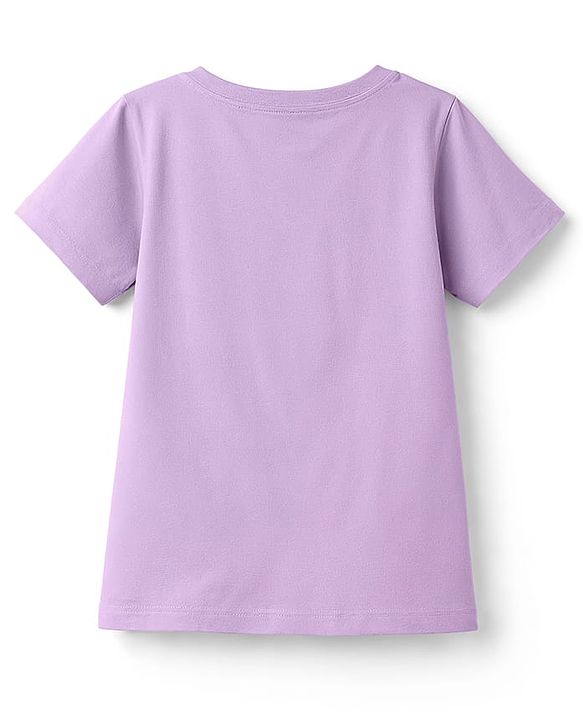 Pine Kids Cotton Knit T-Shirt Round Neck Half Sleeves Butterfly Print Lavender 4-5 Years