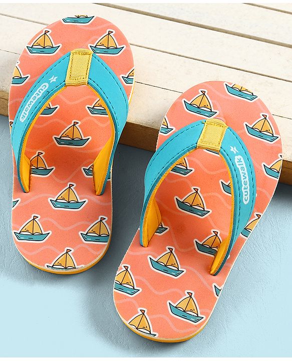 Cute Walk by Babyhug Slip On Flip Flop With Nautical Theme Print - Pink
