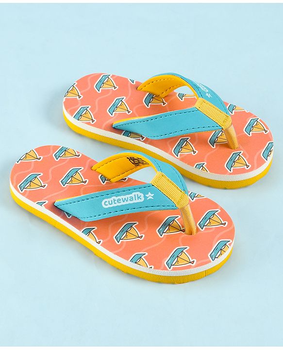 Cute Walk by Babyhug Slip On Flip Flop With Nautical Theme Print - Pink