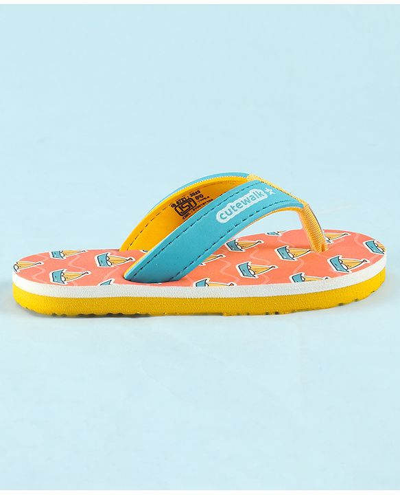 Cute Walk by Babyhug Slip On Flip Flop With Nautical Theme Print - Pink