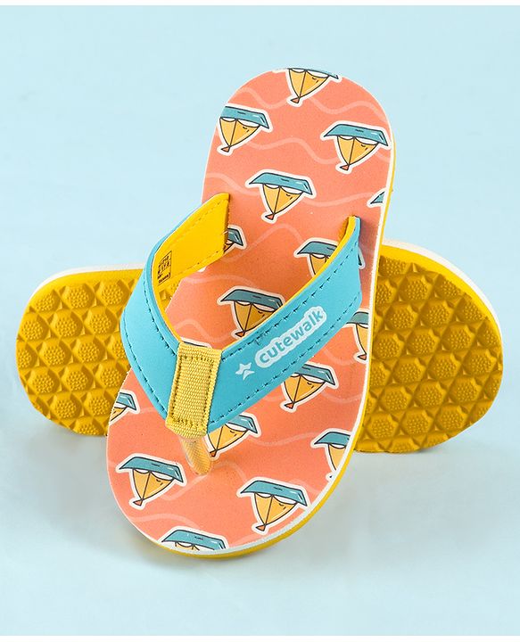 Cute Walk by Babyhug Slip On Flip Flop With Nautical Theme Print - Pink