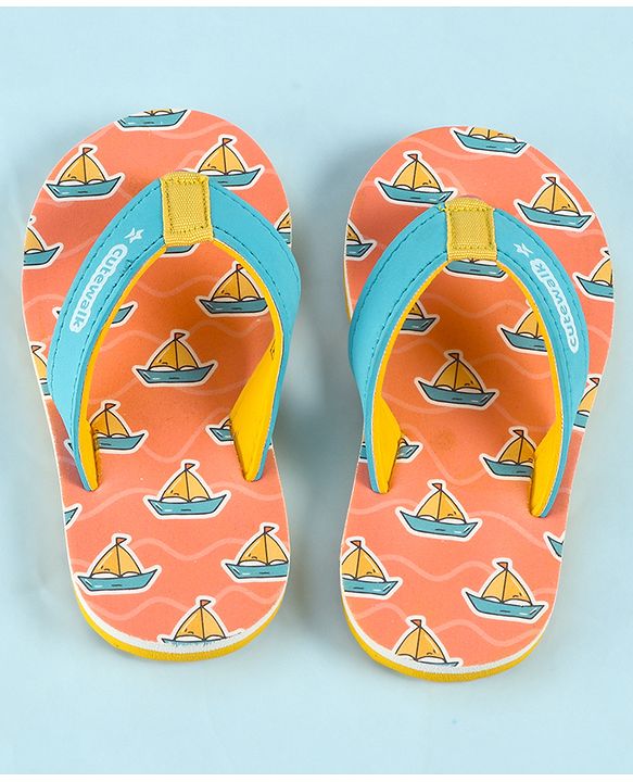 Cute Walk by Babyhug Slip On Flip Flop With Nautical Theme Print - Pink