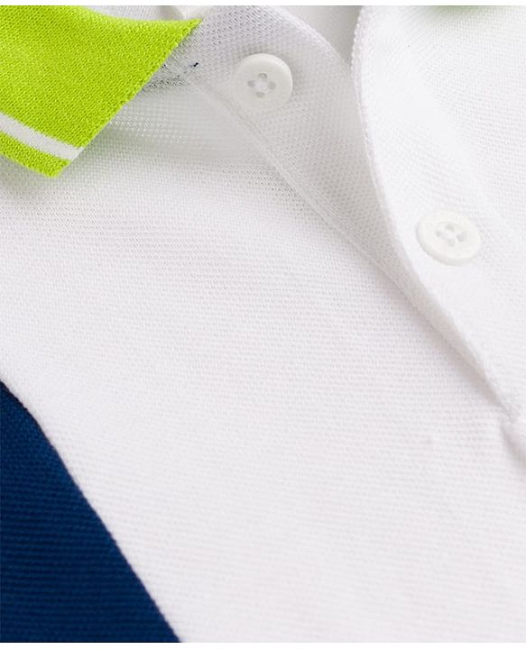 Babyhug Cotton Knit Polo T-Shirt With 3D Badge - Multicolor
