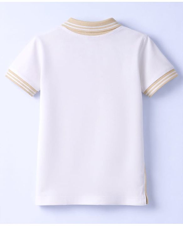 Babyhug Cotton Knit Polo T-Shirt with Badge Detailing Multi Color 6-9 Months
