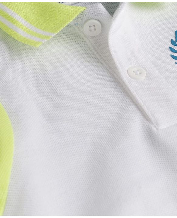 Babyhug Cotton Knit Half Sleeves Polo T-Shirt with HD Print - Multicolor