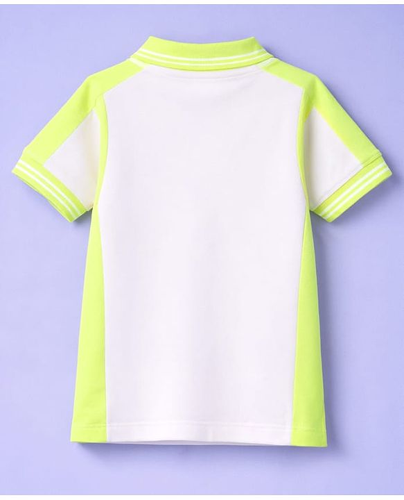 Babyhug Cotton Knit Half Sleeves Polo T-Shirt with HD Print - Multicolor