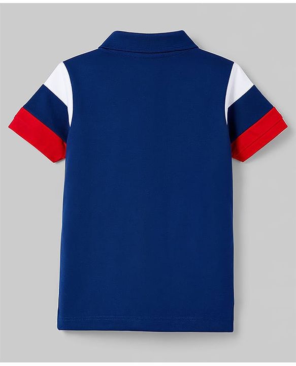 Babyhug Cotton Knit Polo T-Shirt with HD Printed Graphics Multi Color 6-9 Months