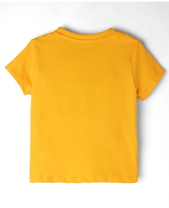 Babyhug Disney Cotton Single Jersey Knit T-Shirt with Half Sleeves and Minnie Mouse Print - Orange