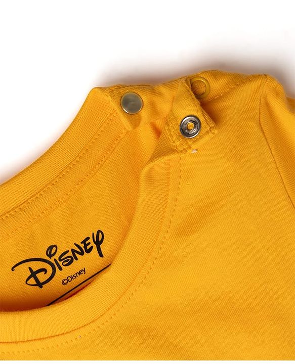 Babyhug Disney Cotton Single Jersey Knit T-Shirt with Half Sleeves and Minnie Mouse Print - Orange