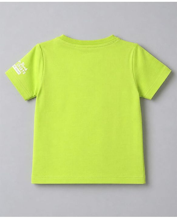 Babyhug Cotton Knit T-Shirt Half Sleeves Terry Tee with HD Printed Graphics Multi Color 6-9 Months