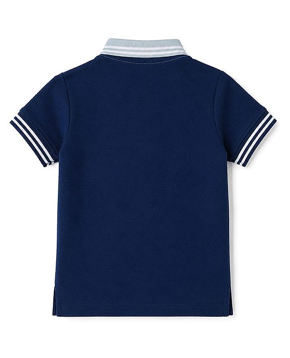 Babyhug Cotton Knit Polo T-Shirt Half Sleeves Popcorn Multi Color 6-9 Months