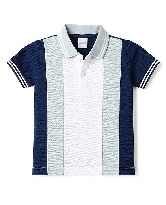 Babyhug Cotton Knit Polo T-Shirt Half Sleeves Popcorn Multi Color 6-9 Months