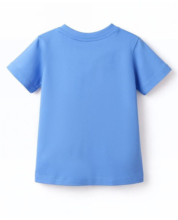 Kookie Kids Single Jersey Knit Half Sleeves T-Shirt & Shorts Set with Little Dude Print - Blue