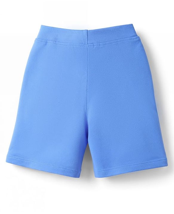 Kookie Kids Single Jersey Knit Half Sleeves T-Shirt & Shorts Set with Little Dude Print - Blue