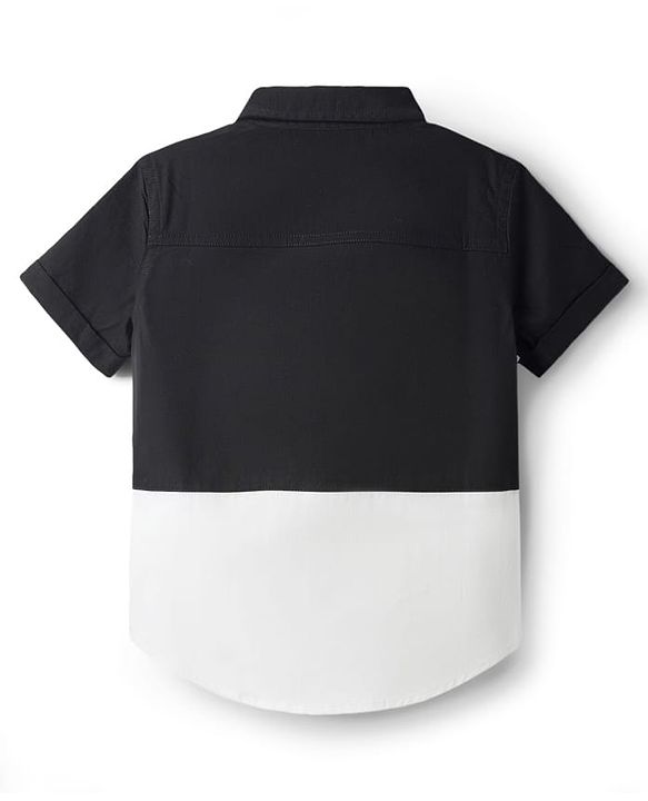 Babyhug Disney Poplin Woven Half Sleeves Cut & Sew Shirt with Mickey Mouse Graphics - Black