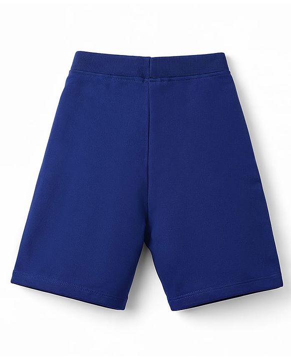 Kookie Kids Single Jersey Knit Half Sleeves T-Shirt & Shorts Set with Boston Print - Navy Blue
