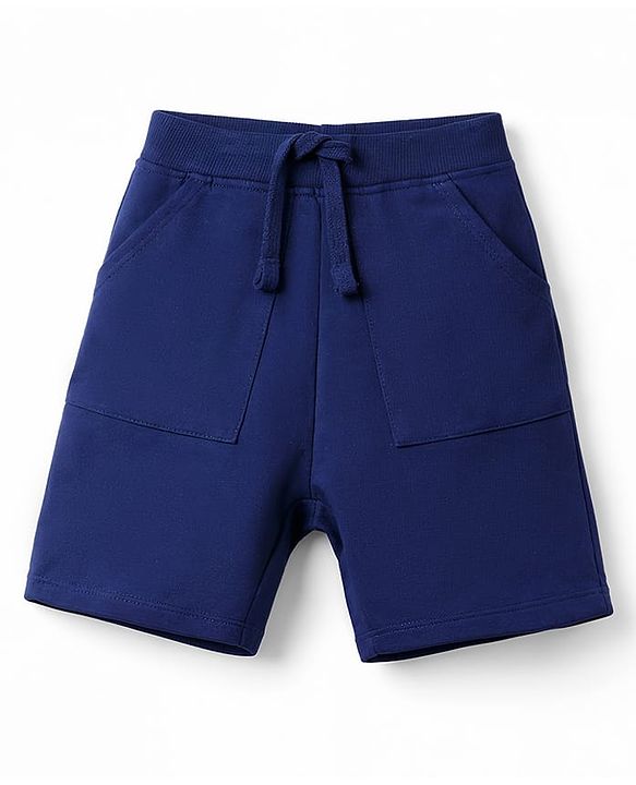 Kookie Kids Single Jersey Knit Half Sleeves T-Shirt & Shorts Set with Boston Print - Navy Blue