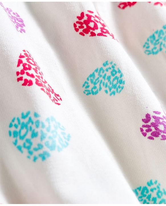 Pine Kids Cotton Lycra Knit Hearts Printed Bloomers Pack Of 3 ( Colour May Vary )