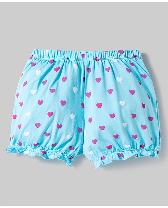 Pine Kids Cotton Lycra Knit Hearts Printed Bloomers Pack Of 3 ( Colour May Vary )