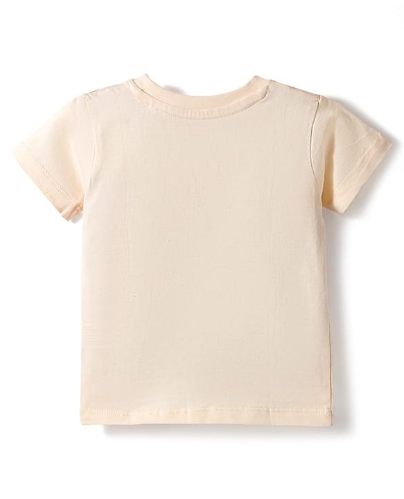 Babyhug Single Jersey Knit Half Sleeves T-Shirt & Shorts Set with Animal Print - Rust Orange