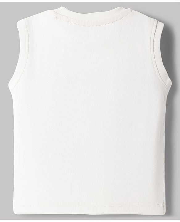 Babyhug Single Jersey Knit Sleeveless T-Shirt & Shorts Set With Sailboat Print - White & Blue