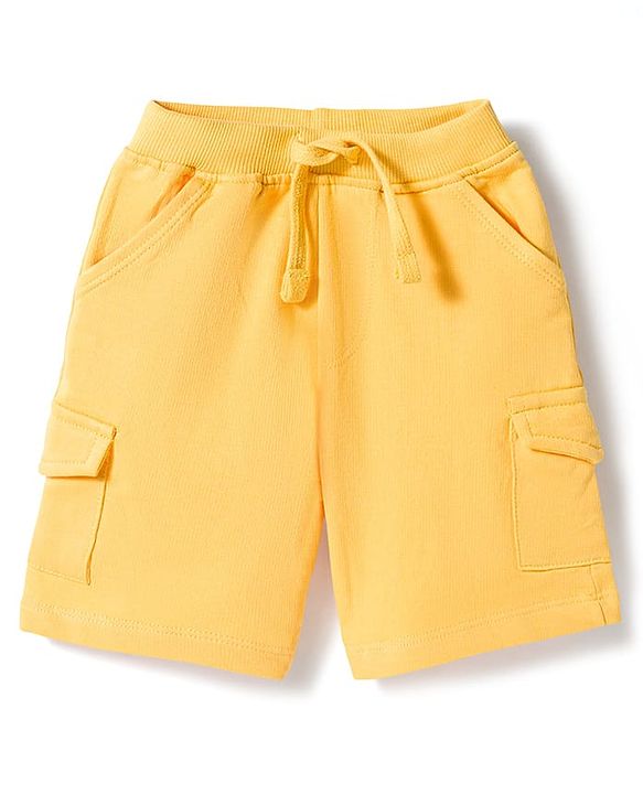 Kookie Kids Single Jersey Knit Sleeveless Striped T-Shirt & Shorts Set - Yellow & Navy Blue