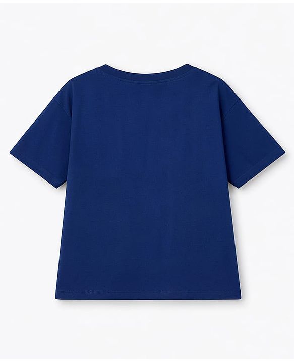Pine Kids Disney Cotton Knit Half Sleeves T-Shirt With Minnie Mouse & Friends Graphic - Navy Blue