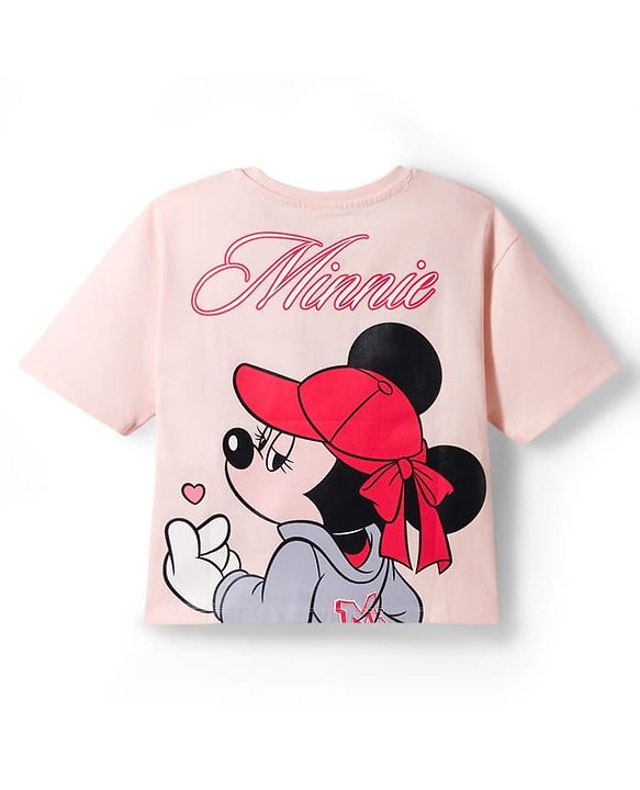 Pine Kids Disney Cotton Knit T-Shirt Half Sleeves  Front & Back Minnie Mouse & Friends Print Pink 4-5 Years