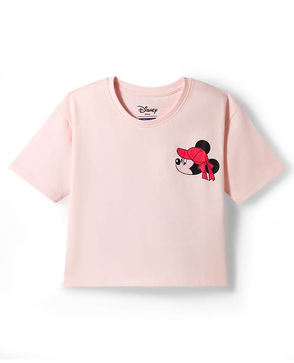 Pine Kids Disney Cotton Knit T-Shirt Half Sleeves  Front & Back Minnie Mouse & Friends Print Pink 4-5 Years