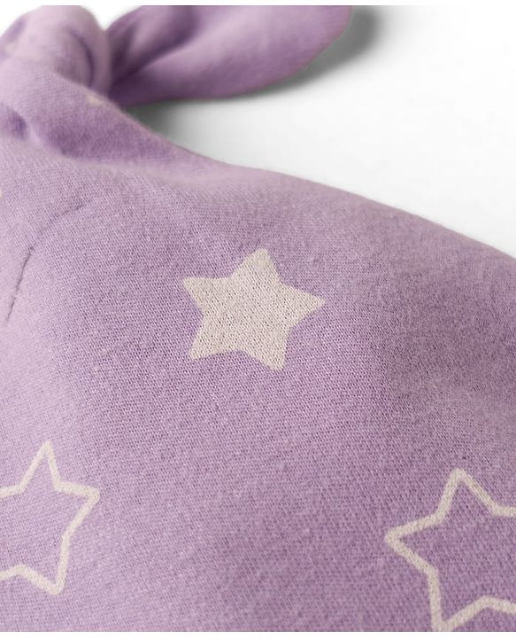 Babyhug 100% Cotton Knit Caps with Star Print Pack of 2 Multicolor - Diameter 9.5 cm