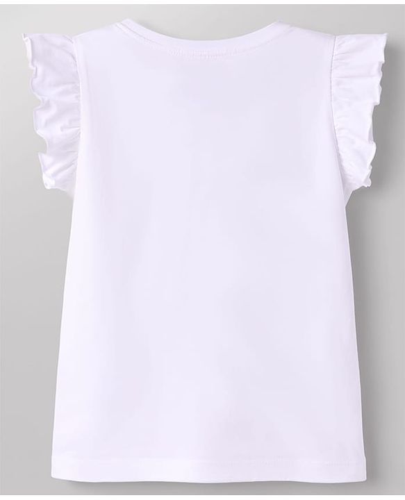 Babyhug Cotton Knit Half  Sleeves T-Shirt & Capri Night-Suit With Text & Polka Dots - White & Yellow