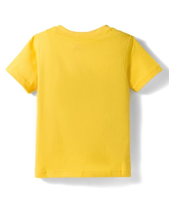 Babyhug Cotton Knit Full Sleeves T-Shirt & Shorts Night Suit With Tiger Print - Yellow