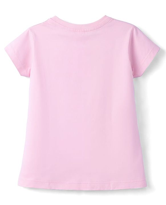 Babyhug Cotton Knit Half  Sleeves T-Shirt & Shorts Night Suit With Unicorn & Star Print - Pink