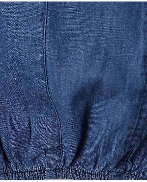 Pine Kids Cotton Woven Puff Sleeve Square Neck Top Blue 4-5 Years