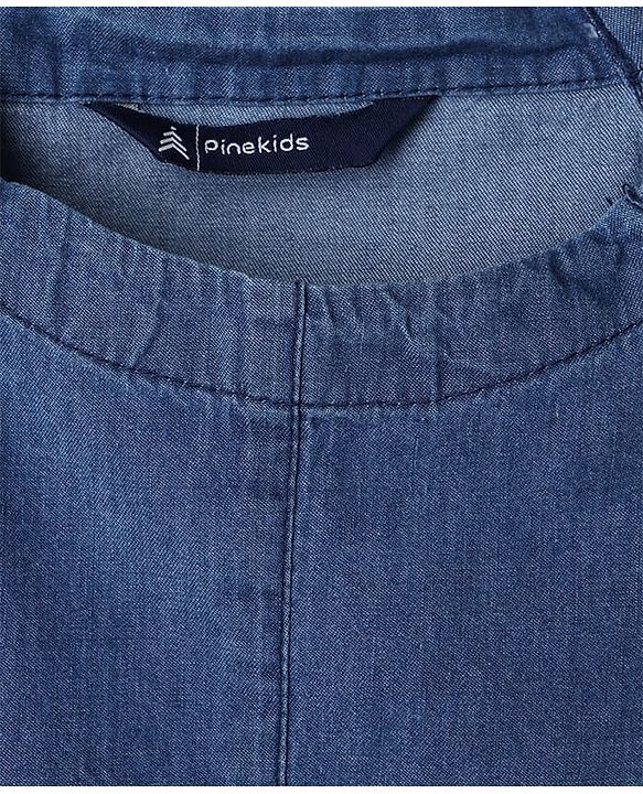 Pine Kids Cotton Woven Puff Sleeve Square Neck Top Blue 4-5 Years