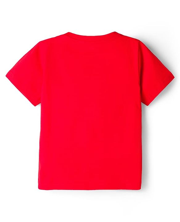 Babyhug Cotton Knit Half  Sleeves T-Shirt & Shorts Night Suit With Truck Print - Red