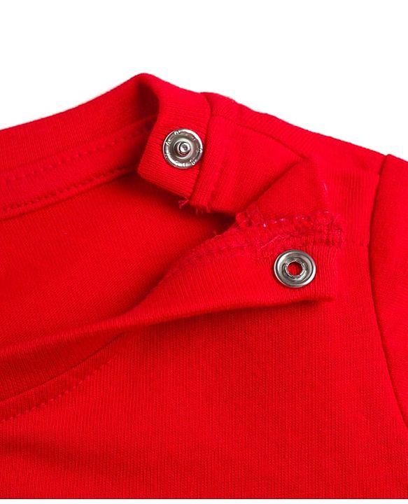 Babyhug Cotton Knit Half  Sleeves T-Shirt & Shorts Night Suit With Truck Print - Red