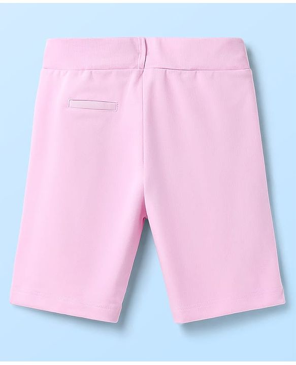 Pine Kids Cotton Knit Half Sleeves Top & Shorts Set with Chicago Print - Pink